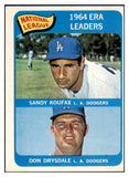 1965 Topps Baseball #008 N.L. ERA Leaders Sandy Koufax EX 517141