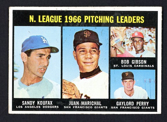 1967 Topps Baseball #236 N.L. Win Leaders Sandy Koufax EX 517156