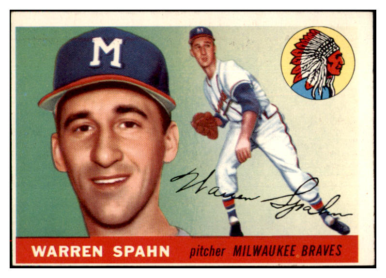 1955 Topps Baseball #031 Warren Spahn Braves EX-MT oc 517176