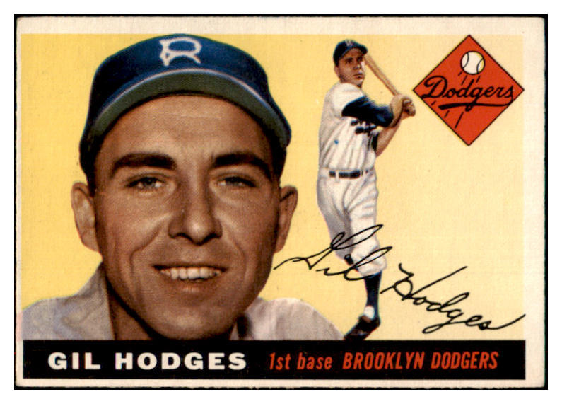 1955 Topps Baseball #187 Gil Hodges Dodgers EX+/EX-MT 517181