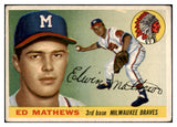 1955 Topps Baseball #155 Eddie Mathews Braves Good 517182