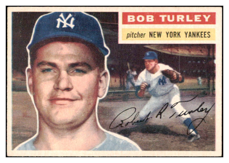 1956 Topps Baseball #040 Bob Turley Yankees EX-MT White 517184