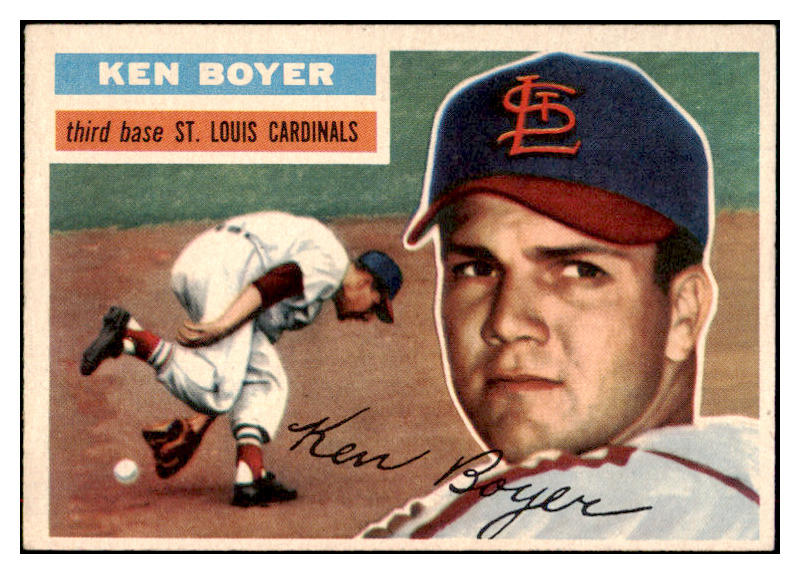 1956 Topps Baseball #014 Ken Boyer Cardinals EX-MT Gray 517190