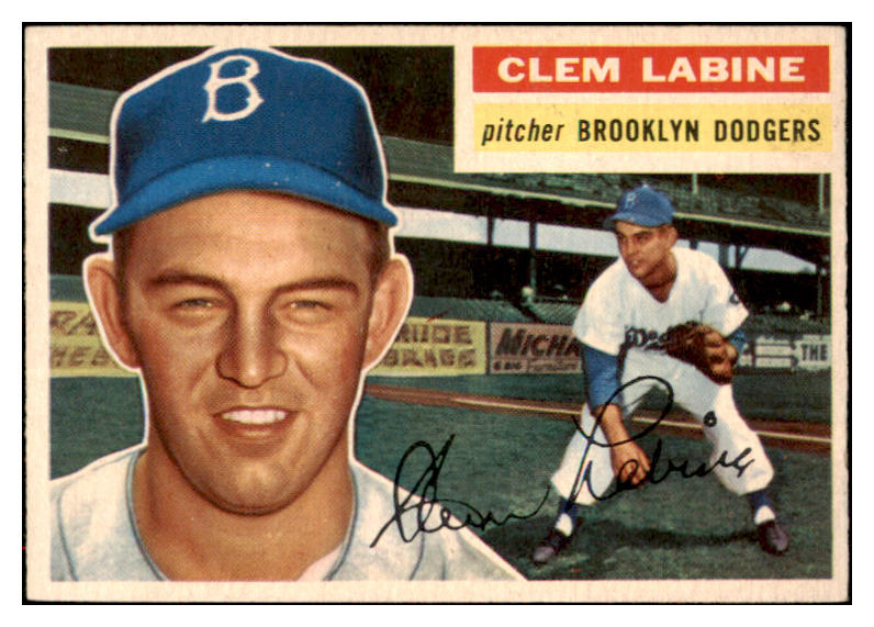 1956 Topps Baseball #295 Clem Labine Dodgers EX-MT 517201