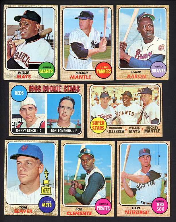 1968 Topps Baseball Near Set (-Ryan) EX+/EX-MT Bench Mantle Mays 517234