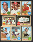 1968 Topps Baseball Near Set (-Ryan) EX+/EX-MT Bench Mantle Mays 517234