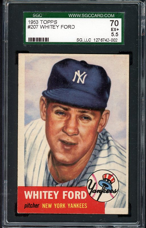 1953 Topps Baseball #207 Whitey Ford Yankees SGC 5.5 EX+ 517241