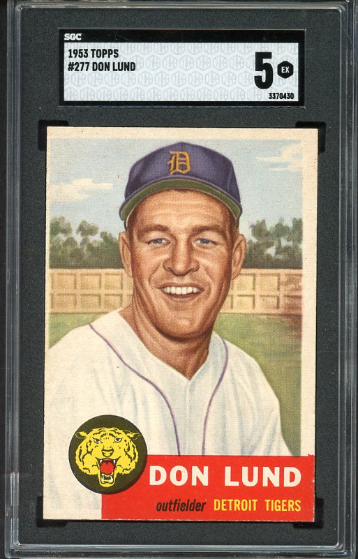 1953 Topps Baseball #277 Don Lund Tigers SGC 5 EX 517249