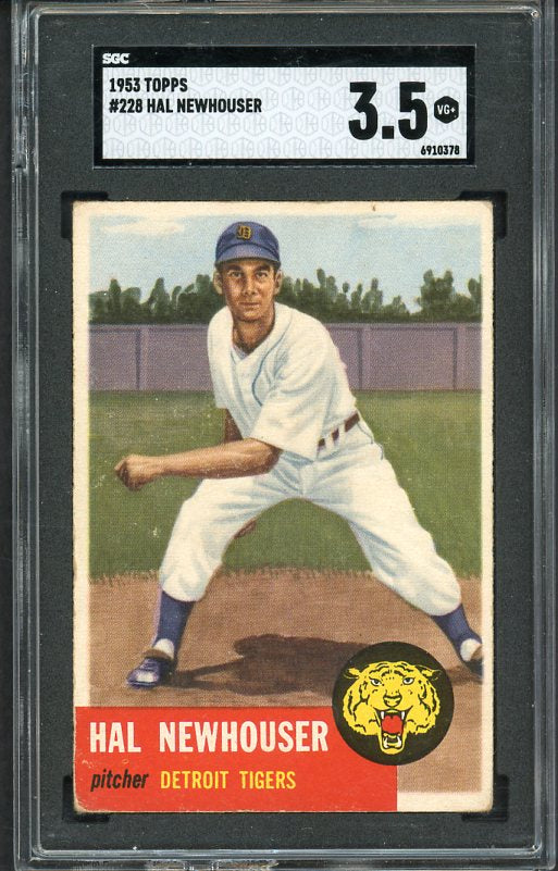 1953 Topps Baseball #228 Hal Newhouser Tigers SGC 3.5 VG+ 517254