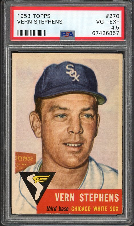 1953 Topps Baseball #270 Vern Stephens White Sox PSA 4.5 VG-EX+ 517270