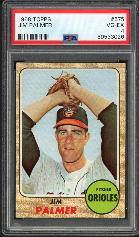 1968 Topps Baseball #575 Jim Palmer Orioles PSA 4 VG-EX 517280