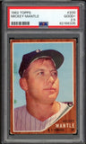 1962 Topps Baseball #200 Mickey Mantle Yankees PSA 2.5 GD+ 517300