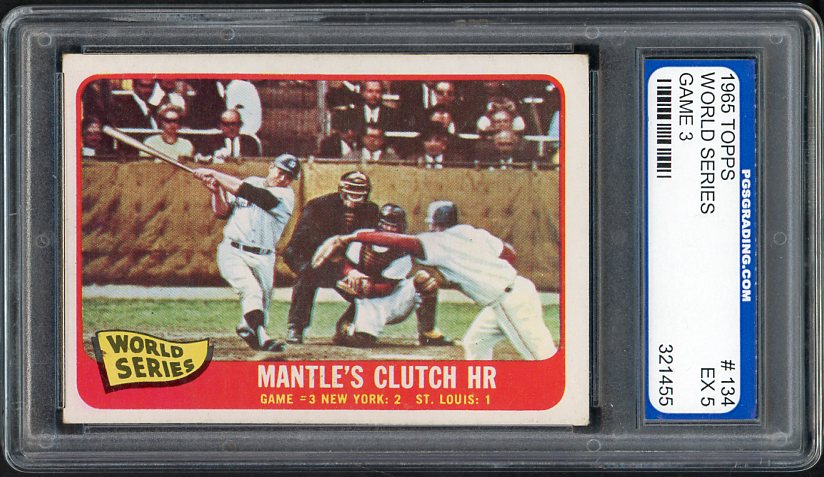 1965 Topps Baseball #134 World Series Game 3 Mickey Mantle PGS 5 EX 517304