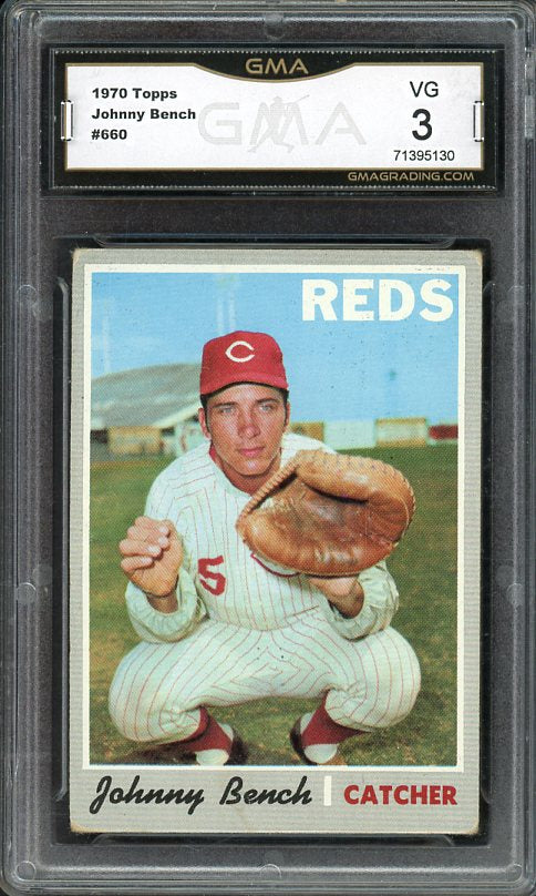 1970 Topps Baseball #660 Johnny Bench Reds GMA 3 VG 517305