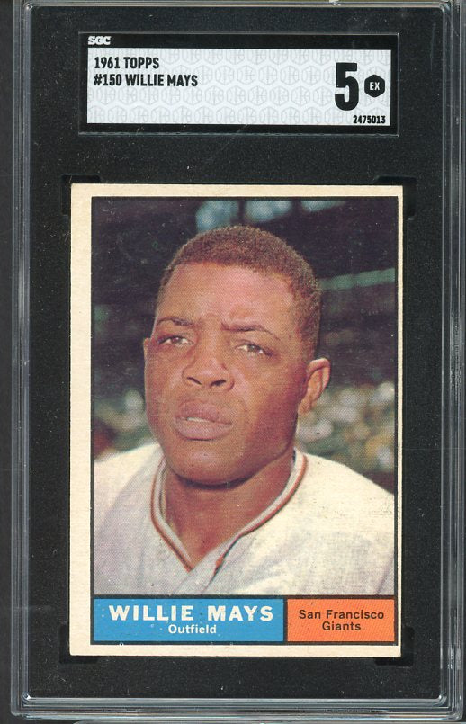 1961 Topps Baseball #150 Willie Mays Giants SGC 5 EX 517309