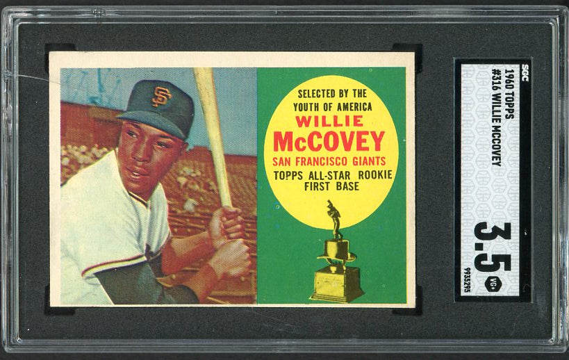 1960 Topps Baseball #316 Willie McCovey Giants SGC 3.5 VG+ crack 517316