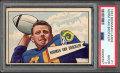 1952 Bowman Large Football #001 Norm Van Brocklin Rams PSA 2 GD 517323