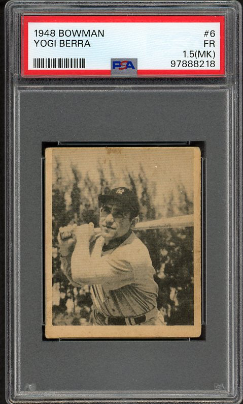 1948 Bowman Baseball #006 Yogi Berra Yankees PSA 1.5 FR mk 517339