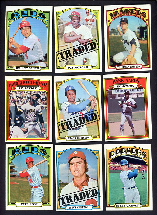 1972 Topps Baseball Complete Set EX+ Clemente Mays Aaron 517354