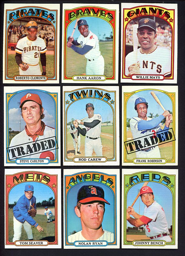 1972 Topps Baseball Complete Set EX-MT Clemente Aaron Mays 517356