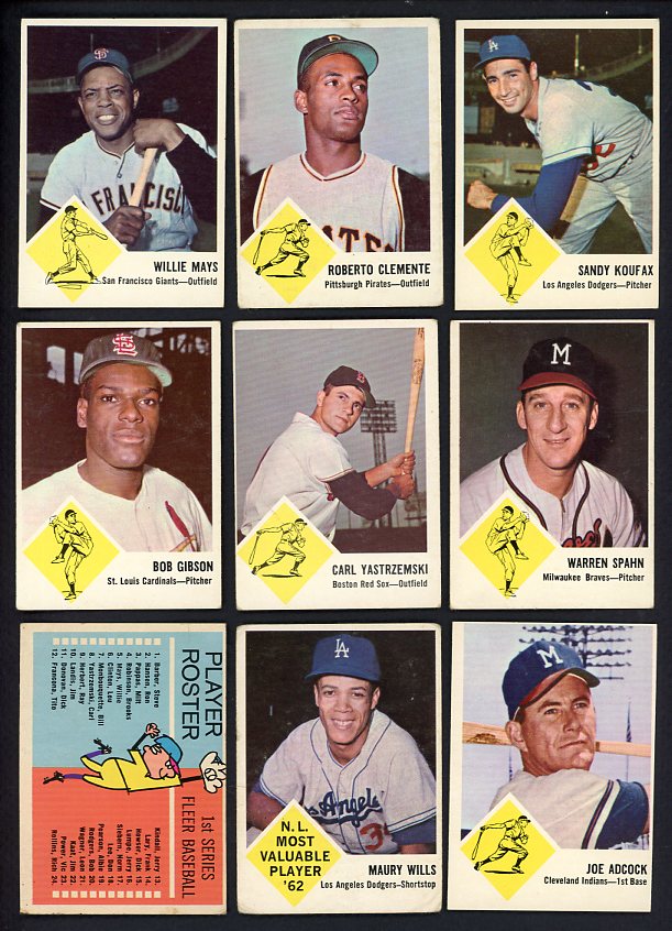 1963 Fleer Baseball Complete Set Clemente Mays Koufax 517361