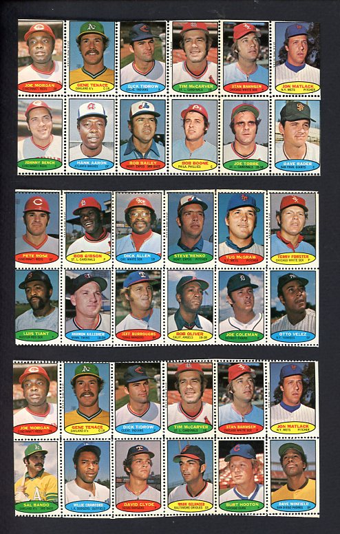 1974 Topps Baseball Stamp Panels Complete Set Aaron Ryan Bench 517374