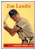 1958 Topps Baseball #108 Jim Landis White Sox EX Yellow Letter 517407