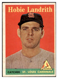 1958 Topps Baseball #024 Hobie Landrith Cardinals EX Yellow Letter 517412