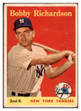 1958 Topps Baseball #101 Bobby Richardson Yankees VG-EX Yellow Letter 517413