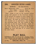 1940 Play Ball #206 Chet Laabs Browns VG-EX 517438