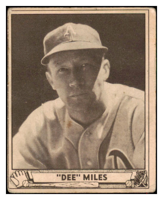 1940 Play Ball #195 Dee Miles A's VG 517453