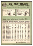 1967 Topps Baseball #166 Eddie Mathews Astros NR-MT 517503