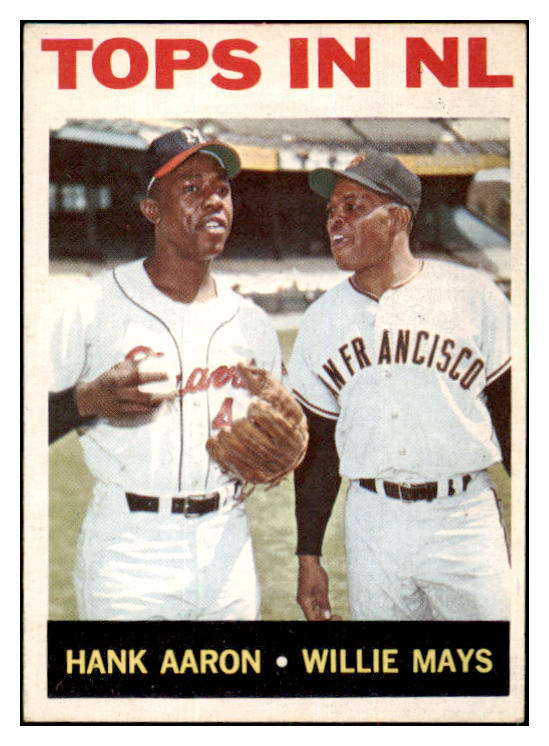 1964 Topps Baseball #423 Hank Aaron Willie Mays EX+/EX-MT 517548