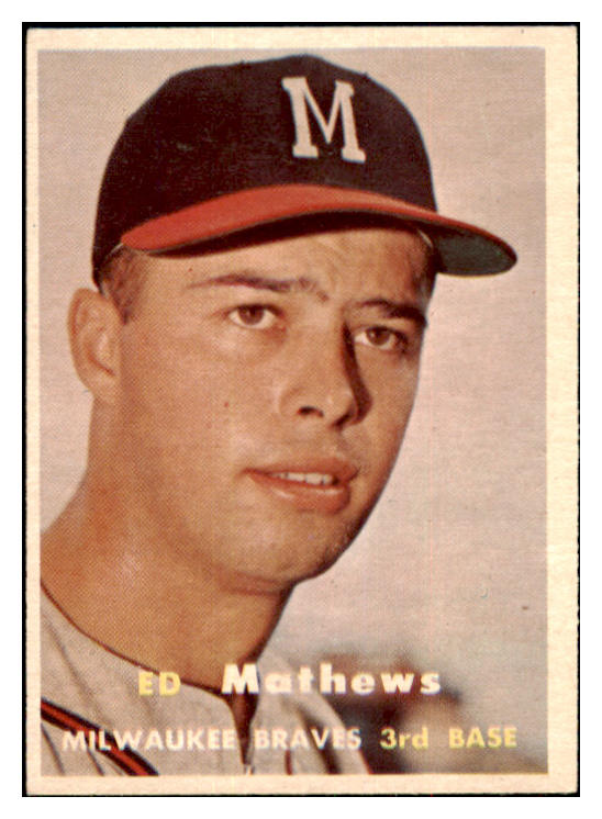 1957 Topps Baseball #250 Eddie Mathews Braves EX-MT 517558