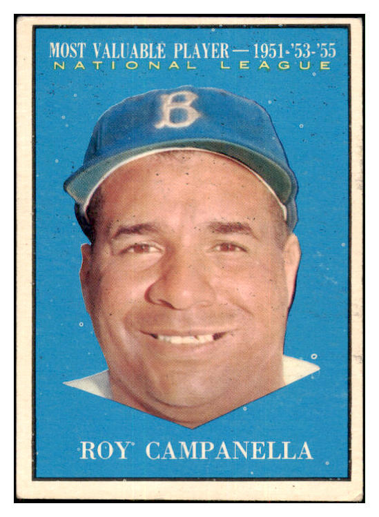 1961 Topps Baseball #480 Roy Campanella MVP Dodgers EX 517562