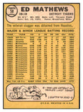 1968 Topps Baseball #058 Eddie Mathews Tigers NR-MT 517573