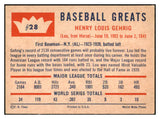 1960 Fleer Baseball #028 Lou Gehrig Yankees EX 517587