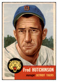 1953 Topps Baseball #072 Fred Hutchinson Tigers VG-EX 517589