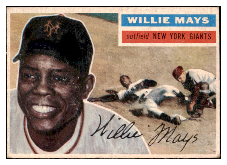 1956 Topps Baseball #130 Willie Mays Giants Good trimmed Gray 517600