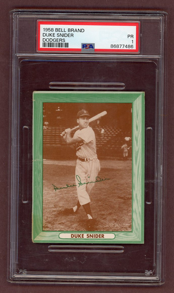 1958 Bell Brand Duke Snider Dodgers PSA 1 PR 517639