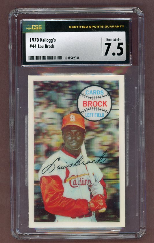 1970 Kelloggs Baseball #044 Lou Brock Cardinals CSG 7.5 NM+ 517647