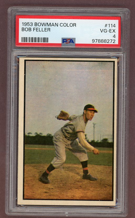 1953 Bowman Color Baseball #114 Bob Feller Indians PSA 4 VG-EX 517652