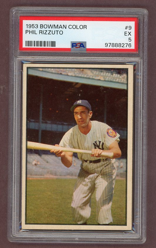 1953 Bowman Color Baseball #009 Phil Rizzuto Yankees PSA 5 EX 517653