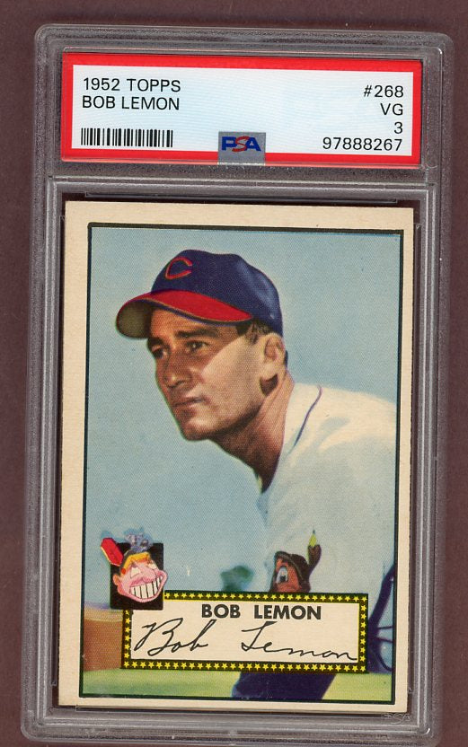 1952 Topps Baseball #268 Bob Lemon Indians PSA 3 VG 517656