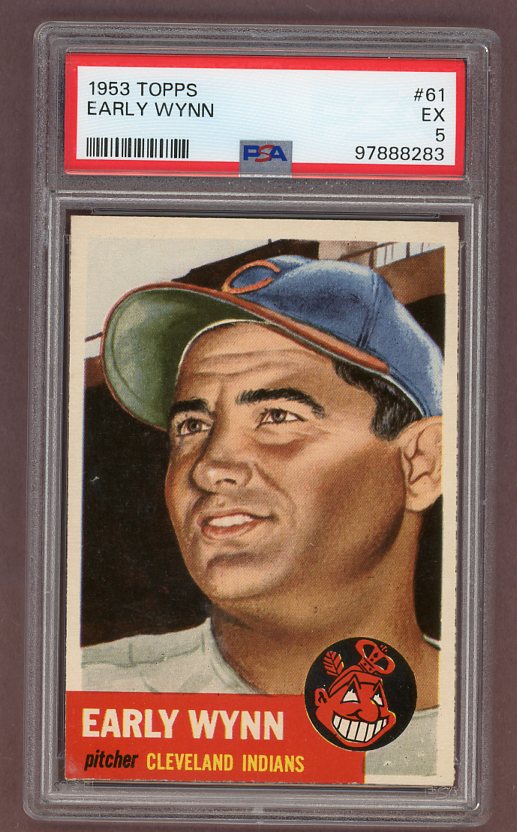 1953 Topps Baseball #061 Early Wynn Indians PSA 5 EX 517660