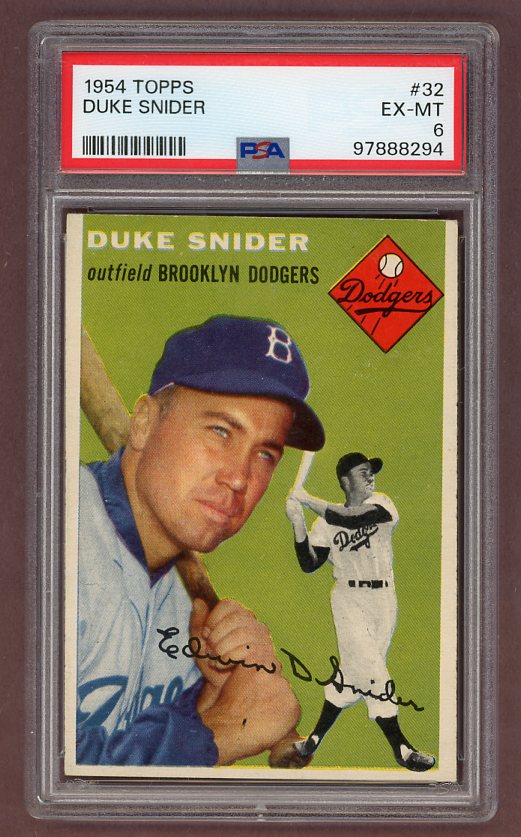 1954 Topps Baseball #032 Duke Snider Dodgers PSA 6 EX-MT 517667