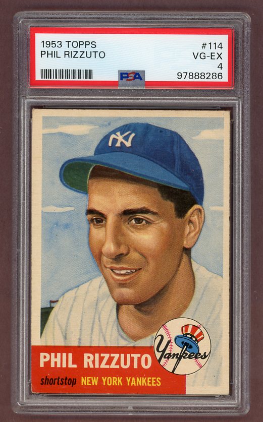 1953 Topps Baseball #114 Phil Rizzuto Yankees PSA 4 VG-EX 517671