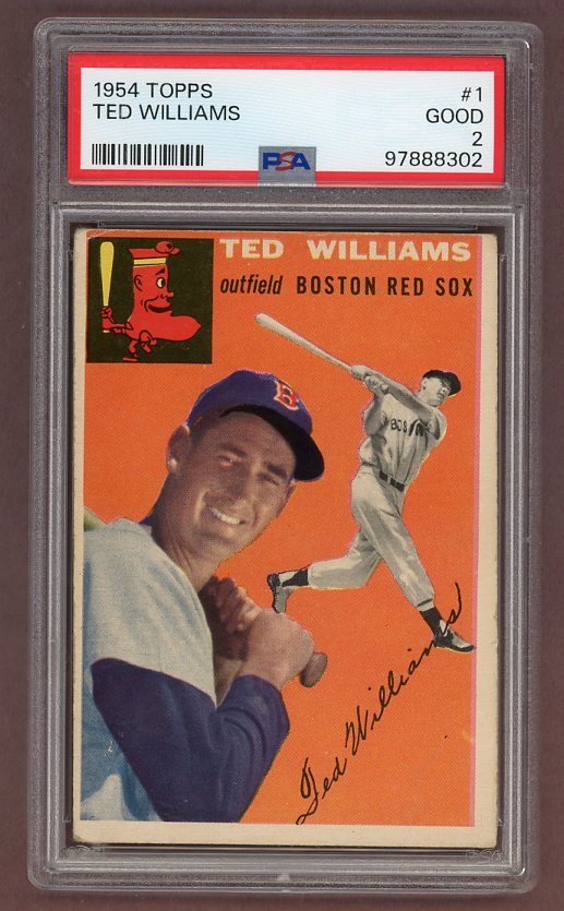 1954 Topps Baseball #001 Ted Williams Red Sox PSA 2 GD 517676