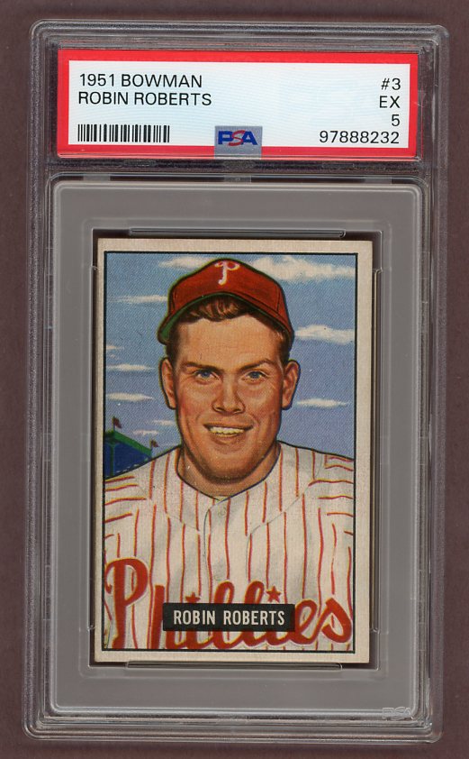 1951 Bowman Baseball #003 Robin Roberts Phillies PSA 5 EX 517678