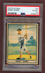 1941 Play Ball #064 Bobby Doerr Red Sox PSA 4.5 VG-EX+ 517710